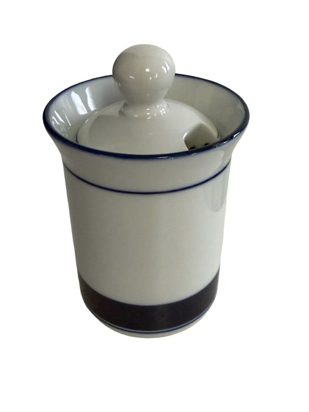 Vintage Dansk Concerto Allegro Condiment Jar Mustard Pot Niels Refsgaard Blue Wh
